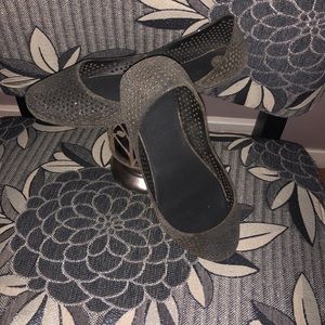 Black glitter flats